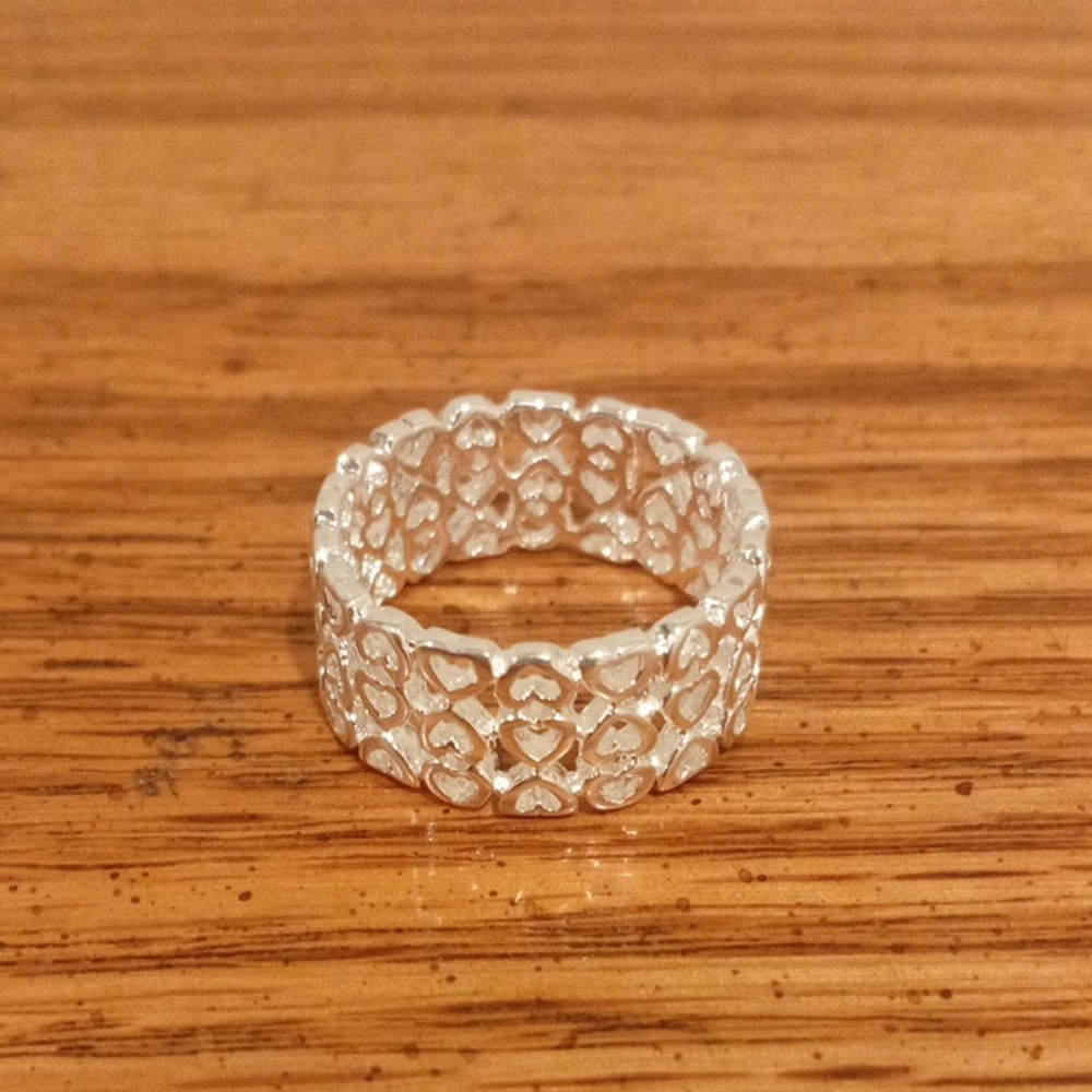 Sterling Silver Hearts Ring